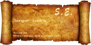 Senger Endre névjegykártya